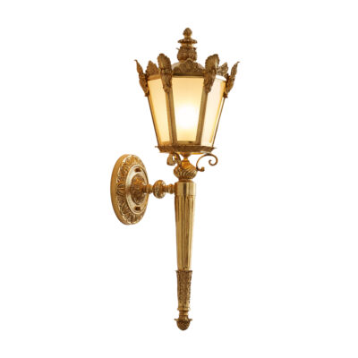 Valerie Regal 1-Light Wall Lamp in Brass and Glass