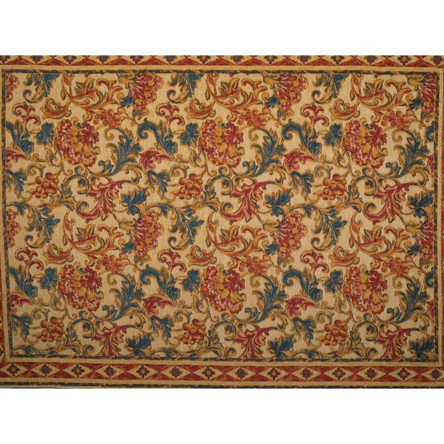 Venetian Baroque Rug  Red, Blue, and Cream Tones