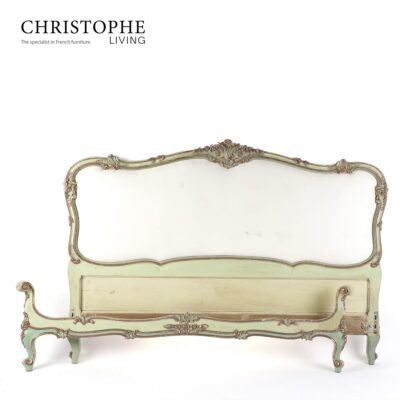 Belle Époque Antique Green and Gold  Finish Bed