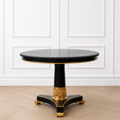 Versailles Noir & Gold Pedestal Dining Table