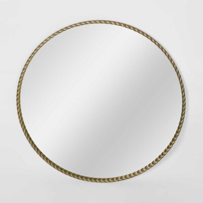 Chateaulande French Provincial Round Mirror Gold Twisted Rope Frame