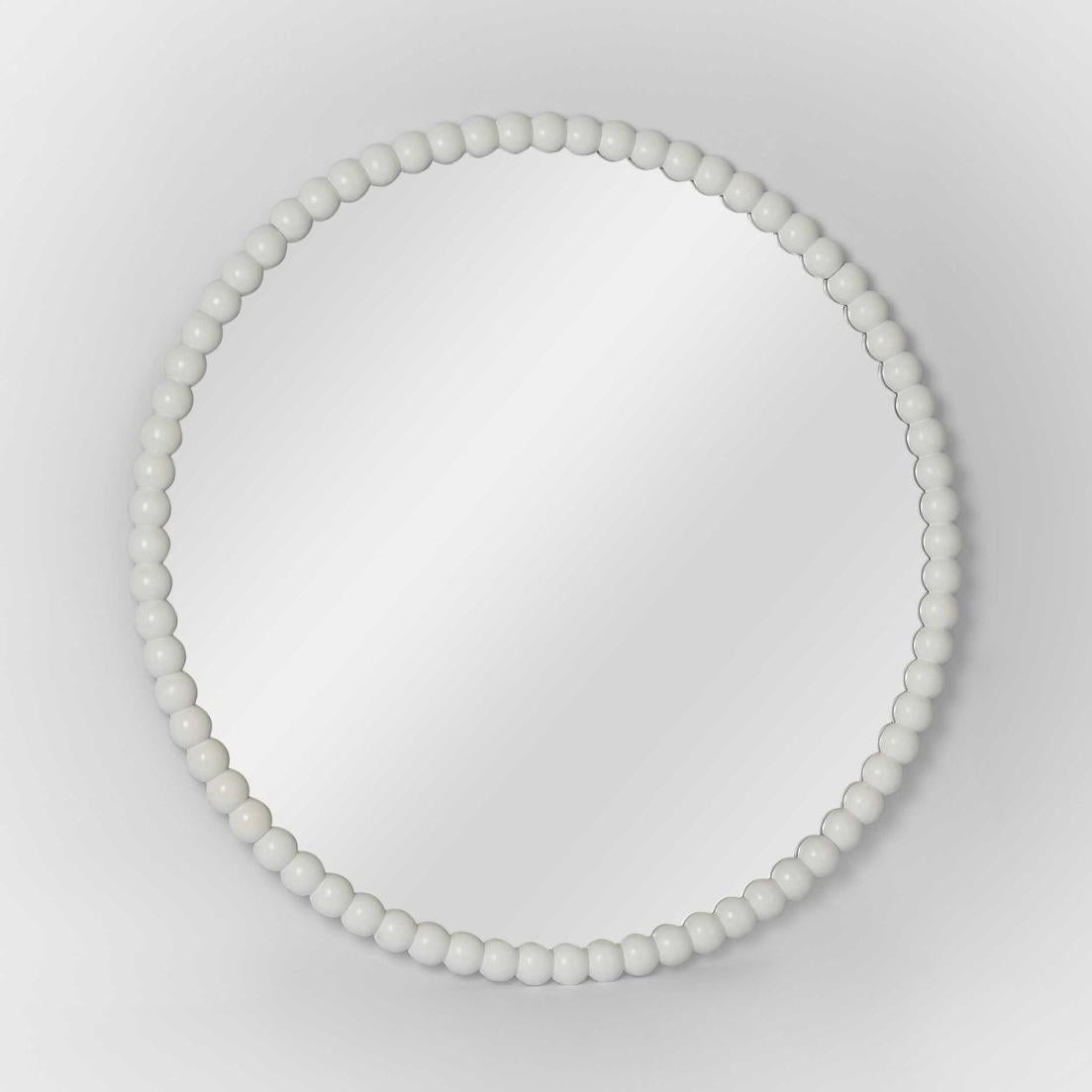 Millbrace Hamptons Bobbin Round Mirror White 90cm