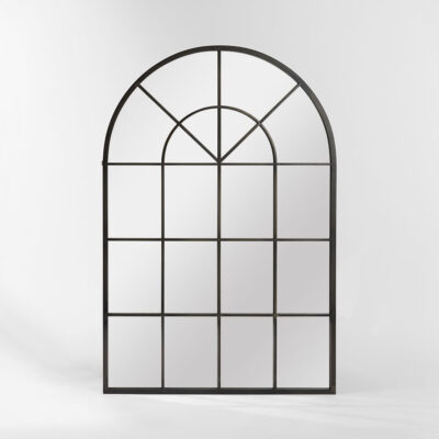 The Glasshouse Room French Provincial Arched Iron Mirror Black