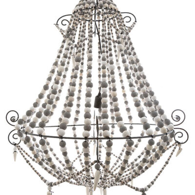 Regalia Hamptons Beaded Chandelier Grey And White