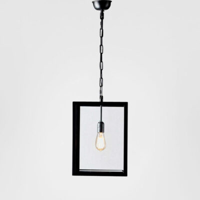 Cliffton Hamptons Rectangular Glass Ceiling Pendant Black