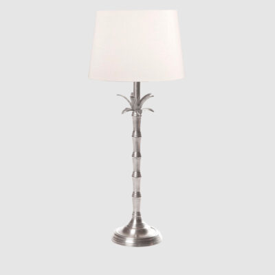 Corsica Hamptons Palm Tree Table Lamp Base Silver