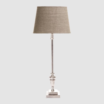 Middlebury French Provincial Candlestick Table Lamp Base Antique Silver