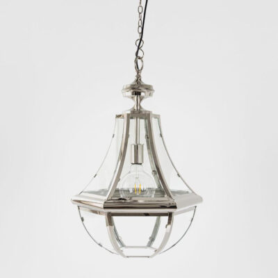 Roscommon Heritage Tear Drop Glass Ceiling Pendant Nickel