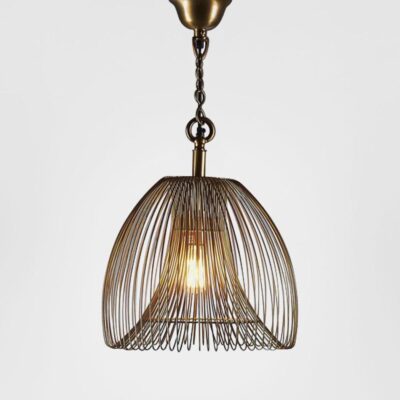 Elmsford Heritage Wire Dome Ceiling Pendant Antique Brass