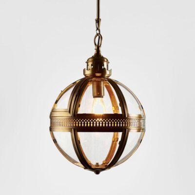 Holcombe French Provincial Globe Ceiling Pendant Antique Brass