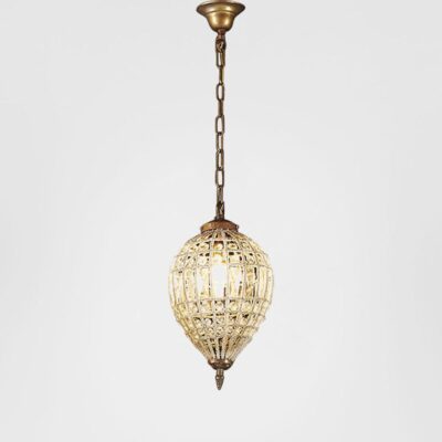 Yatesbury French Provincial Teardrop Crystal Chandelier Antique Brass