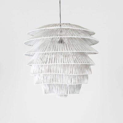 Elwick Hamptons Rattan Ceiling Pendant White