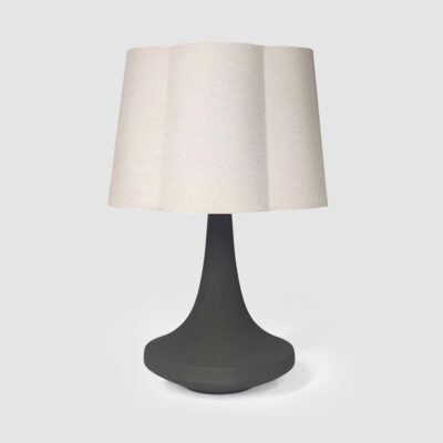 Ashbrook Hamptons Ceramic Table Lamp Black With Pleated Linen Shade