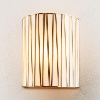 Mullion Heritage Half Round Wall Light Brass and Glass