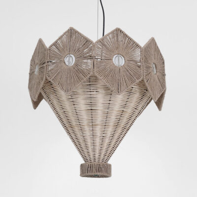 Bretagne Hamptons Woven Rattan and Jute Pendant Light