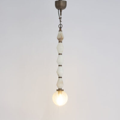 Cleybourne French Provincial Stone Bead Ceiling Pendant in White