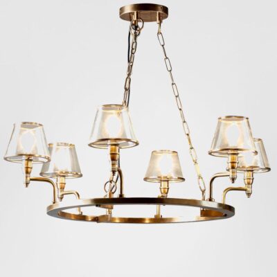 Pendine Hamptons Wagon Wheel Chandelier Antique Brass