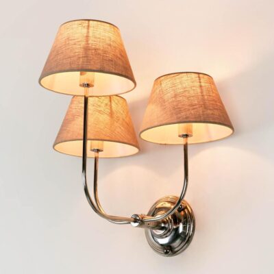 Hatherleigh Three Arm Wall Light Polished Silver