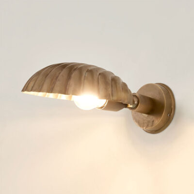Huntington Hamptons Shell Wall Light Antique Brass