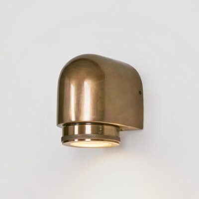 Greycliffe Hamptons Dome Outdoor Wall Light Antique Brass