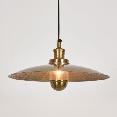 Heathfield Grooved Disc Ceiling Pendant Antique Brass