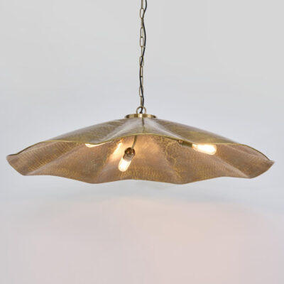 Whitehaven Hamptons Hammered Ceiling Pendant Large Antique Brass