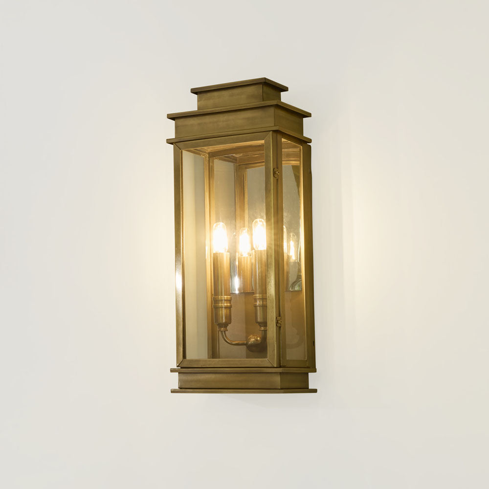 Edgeware Hamptons Outdoor Wall Lantern Antique Brass