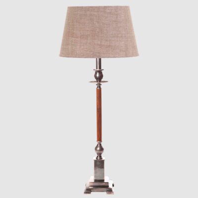Hawthorne French Provincial Table Lamp Base Antique Silver And Timber