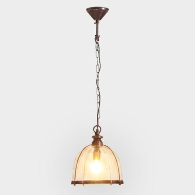 Windsor French Provincial Dome Glass Pendant Antique Brass