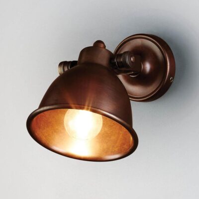 Foxfield Industrial Dome Wall Light Dark Brass