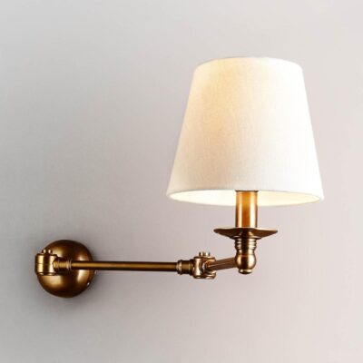 Fleetwood Hamptons Swing Arm Wall Light Antique Brass