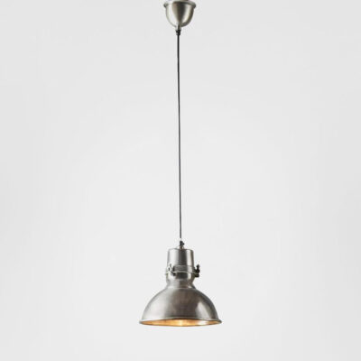 Hyde Industrial Dome Ceiling Pendant Brushed Silver