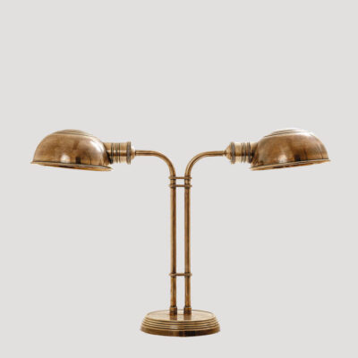 Harbington French Provincial Twin Arm Table Lamp Antique Brass