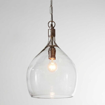Westlake Heritage Glass Dome Ceiling Pendant Antique Silver