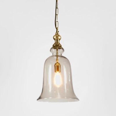 Milden French Provincial Glass Bell Pendant Brass