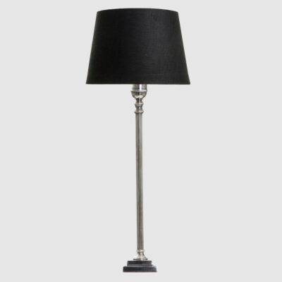 Everest French Provincial Fluted Column Table Lamp Base Antique Silver