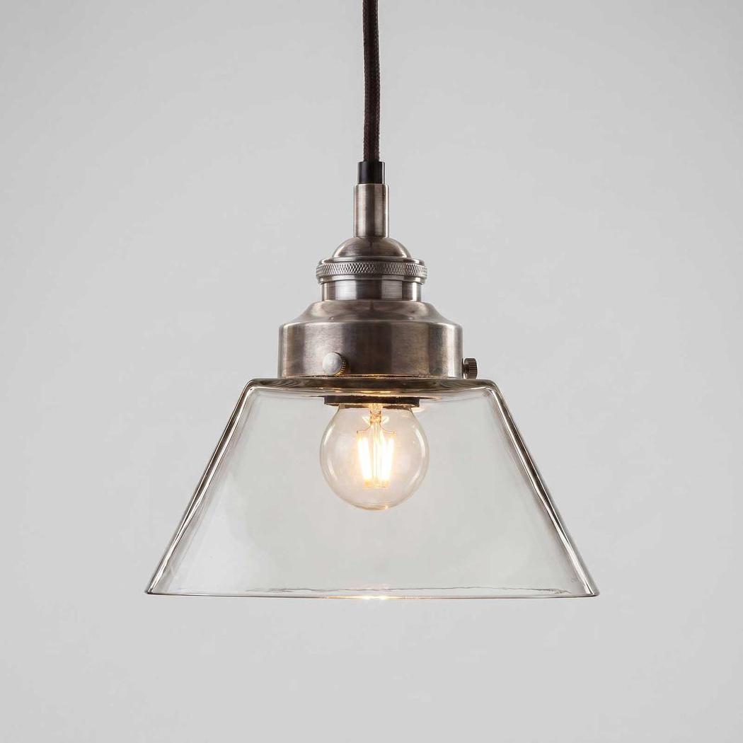 Griffith Hamptons Glass Cone Pendant Antique Silver