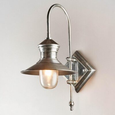 Thorncroft Station Gooseneck Outdoor Wall Light Antique Silver