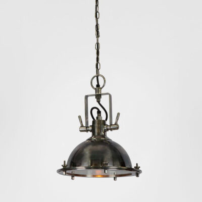 Silverton Industrial Dome Ceiling Pendant Antique Silver
