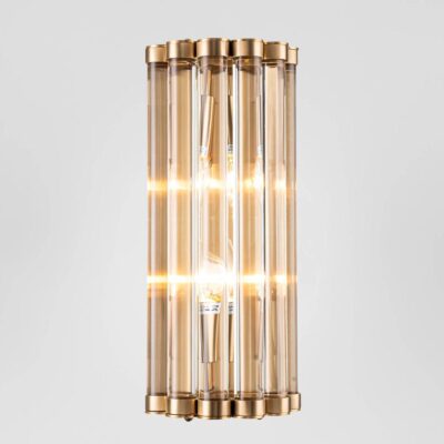 Cottesmore Hamptons Wall Light Brass and Clear Glass