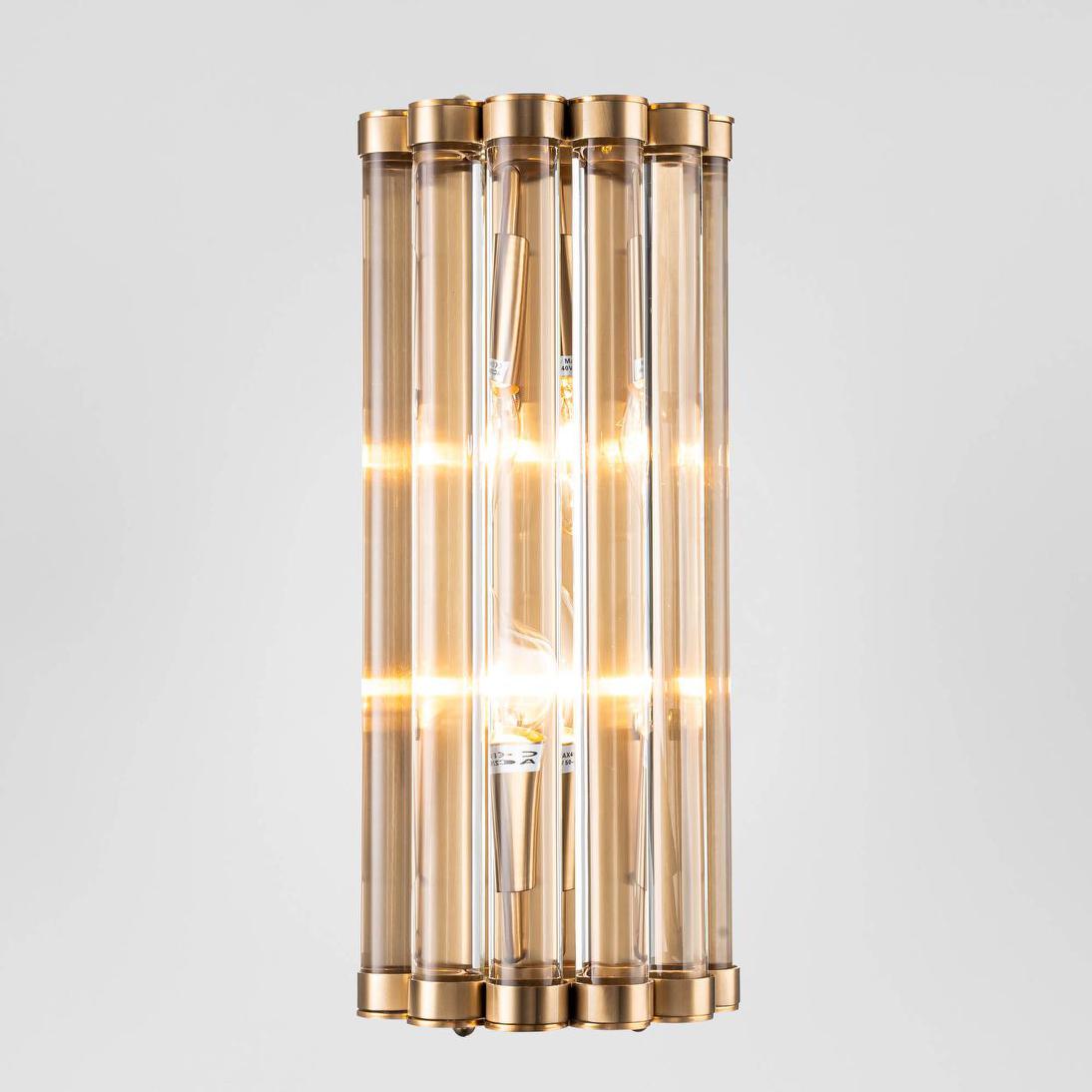 Cottesmore Hamptons Wall Light Brass and Clear Glass