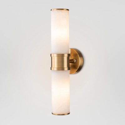 Thornley French Provincial Double Wall Light Brass and Alabaster