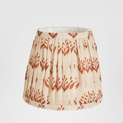 Tremayne Hamptons Taper Lamp Shade Terracotta Block Print