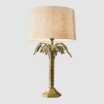 Luckston French Provincial Palm Tree Table Lamp Base Antique Brass