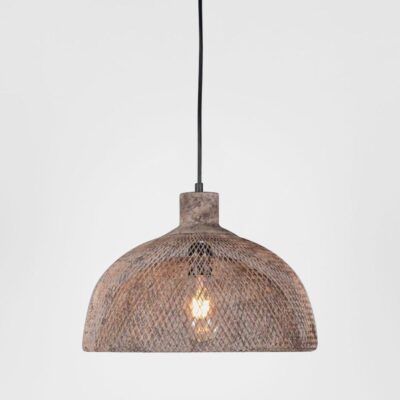 Heathergate Industrial Mesh Ceiling Pendant Rustic Brown