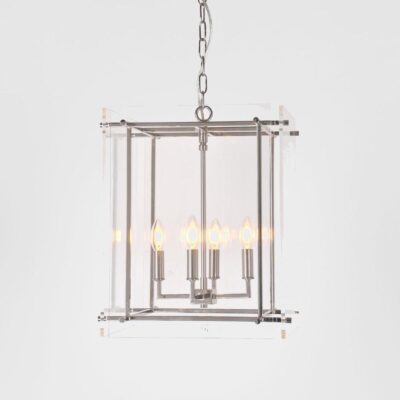 Yorke Hamptons Square Lantern Ceiling Pendant Nickel