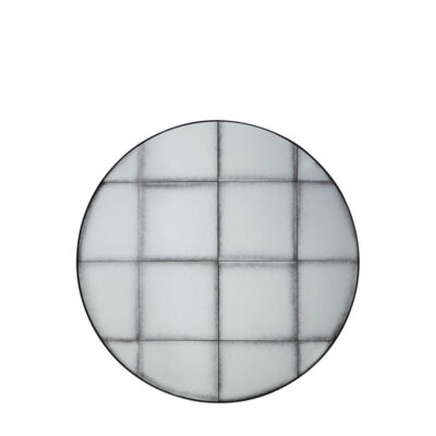 Denhollow French Provincial Round Windowpane Mirror Black Frame