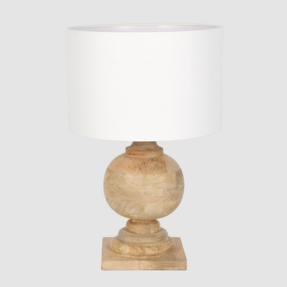 Stonehill Hamptons Turned Wood Ball Table Lamp Natural