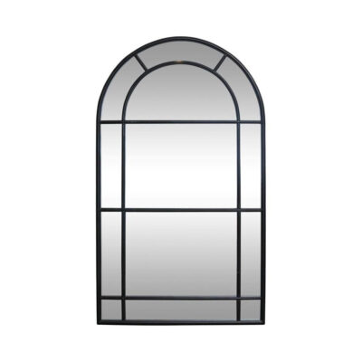 Bardsley French Provincial Arched Window Pane Mirror Black