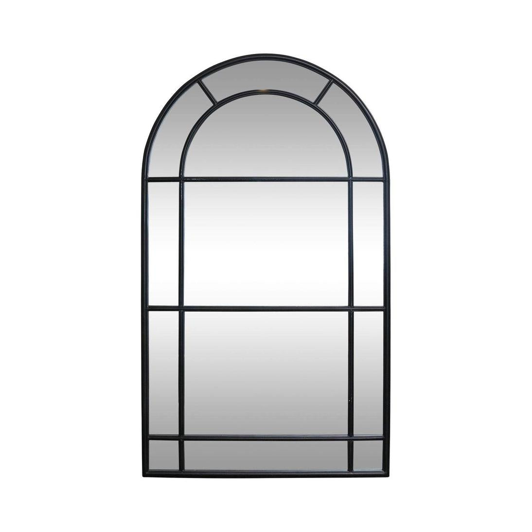 Bardsley French Provincial Arched Window Pane Mirror Black